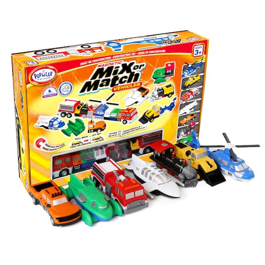 Popular Playthings® Magnetic Mix or Match® Deluxe 2 Vehicles Play Set